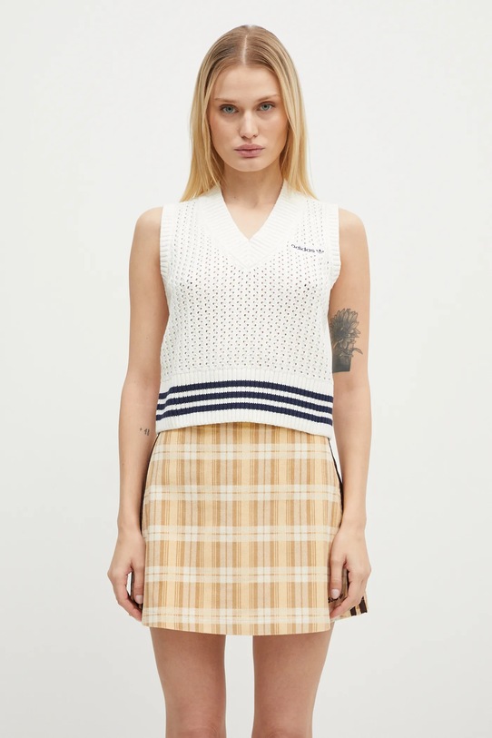 Vesta adidas Originals Knit Vest vzorovaný béžová IX1037