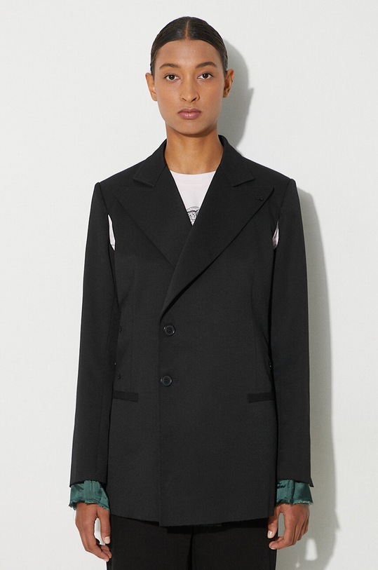MM6 Maison Margiela blazer con aggiunta di lana misto lana nero S62BN0102.S47848