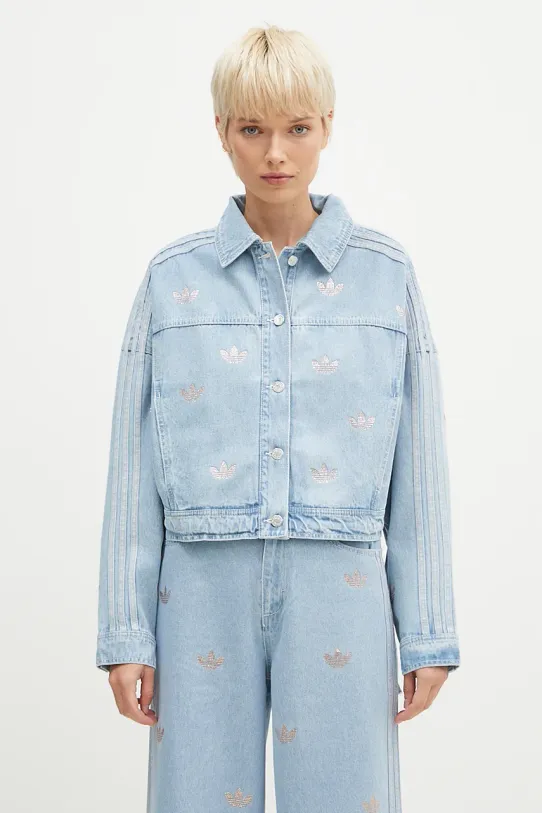 adidas Originals denim jacket Femme Galore Denim Rhinestone Jacket without blue JN3021