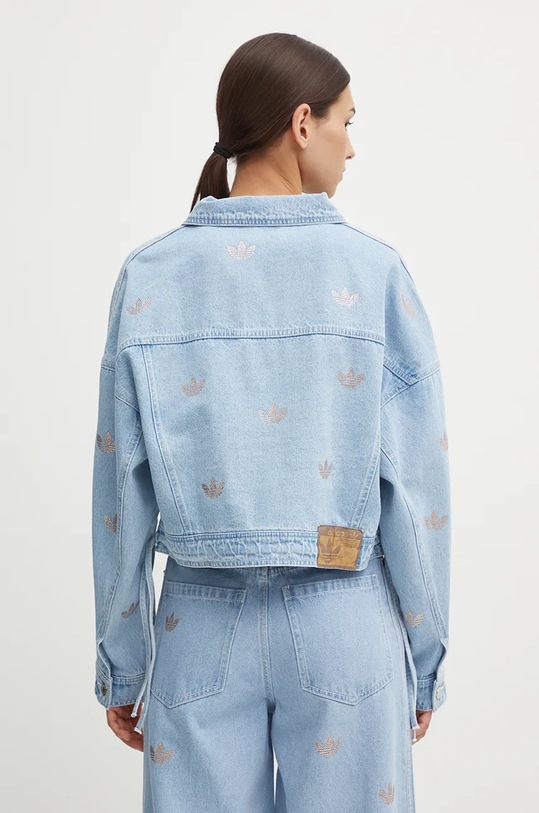 Ρούχα Τζιν μπουφάν adidas Originals Femme Galore Denim Rhinestone Jacket JN3021 μπλε