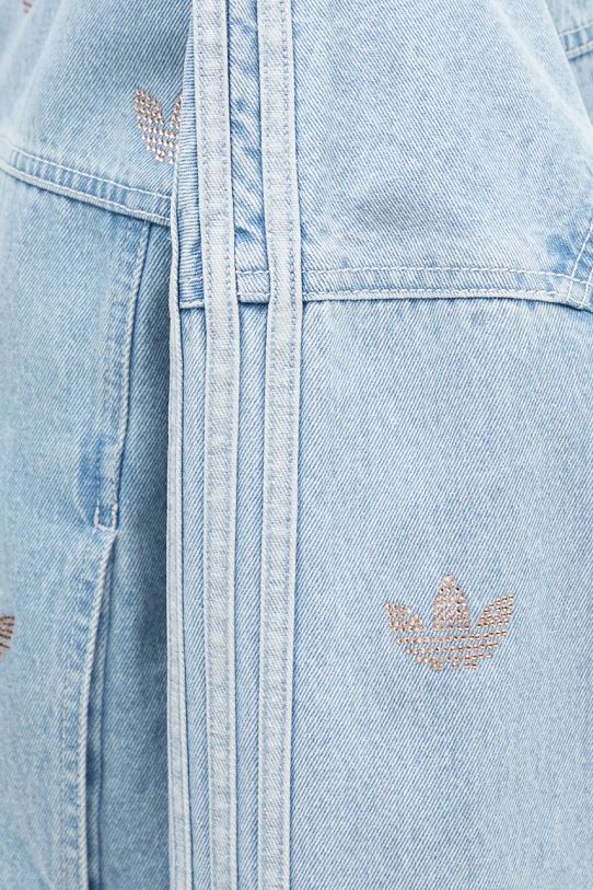 adidas Originals geacă din denim Femme Galore Denim Rhinestone Jacket albastru JN3021