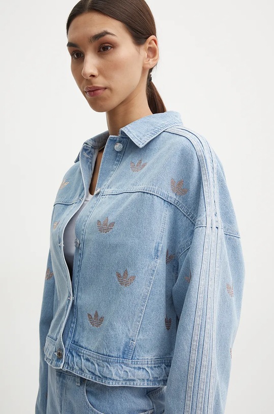 Τζιν μπουφάν adidas Originals Femme Galore Denim Rhinestone Jacket JN3021 μπλε