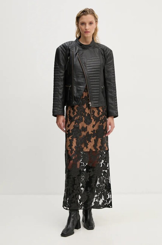 Кожаная куртка MUNTHE TWEEKIE 243152224304 чёрный AW24