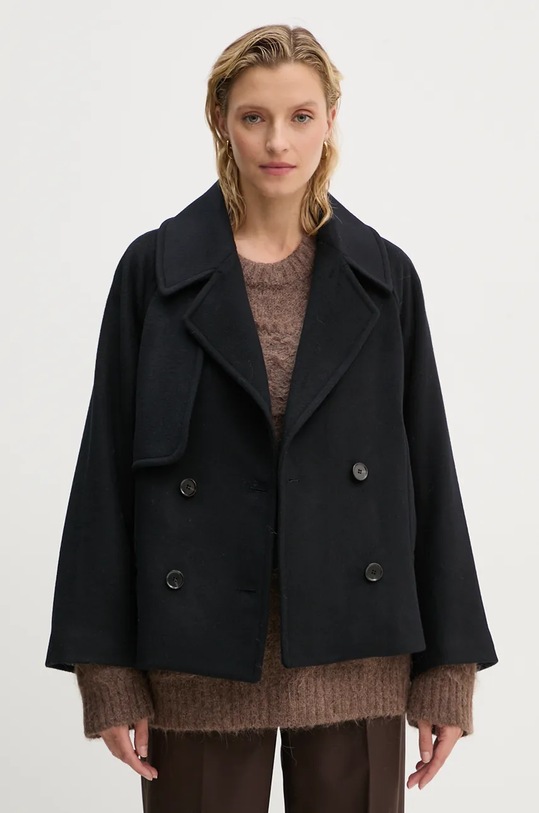 Шерстяное пальто MUNTHE THOKE чёрный 243153424340