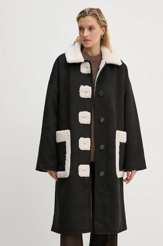 MUNTHE palton din lana TIBUR necaptusit negru 243154024342