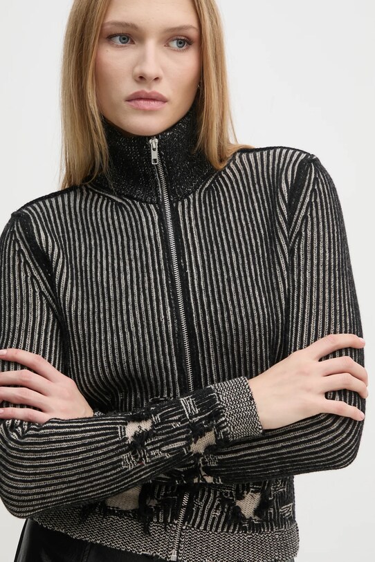 MM6 Maison Margiela cardigan din lana negru S62AN0133.M13076