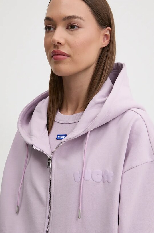 HUGO Blue bluza bawełniana fioletowy 50532149