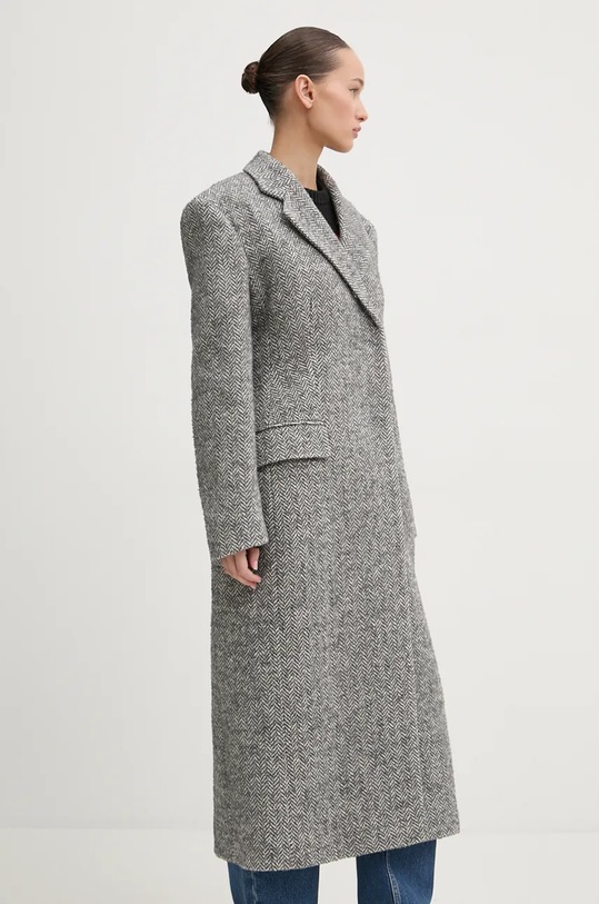 Παλτό από μείγμα μαλλιού HUGO με μείγμα μαλλιού γκρί 50523550
