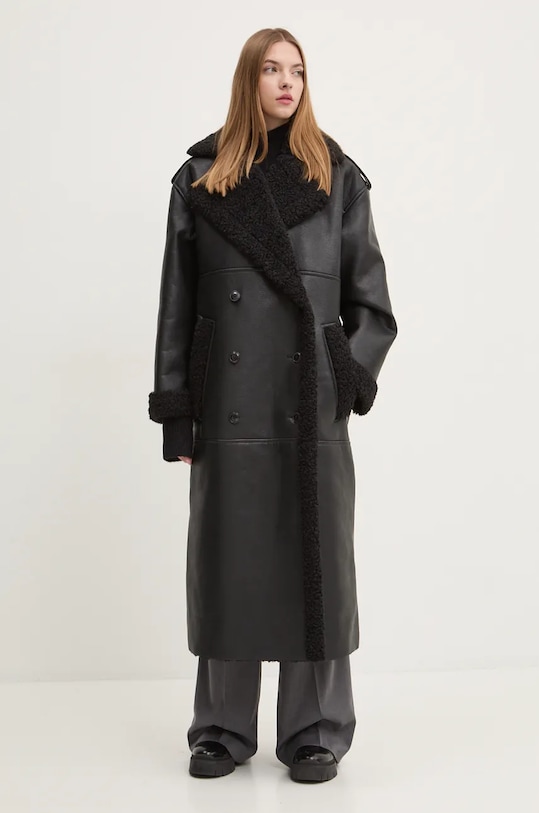 HUGO płaszcz bez kaptura czarny 50528786