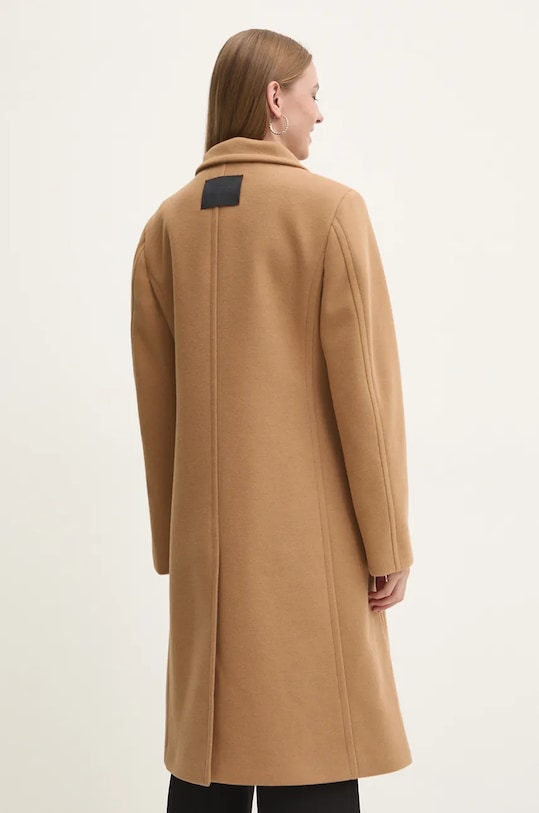 Odzież HUGO płaszcz z domieszką wełny 50534329 brązowy