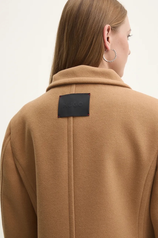 HUGO płaszcz z domieszką wełny 50534329 brązowy