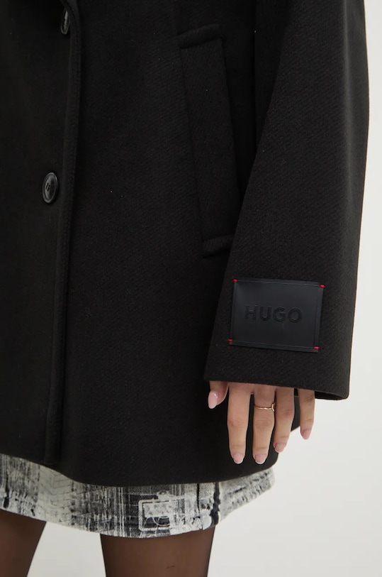 Παλτό HUGO 50534330 μαύρο