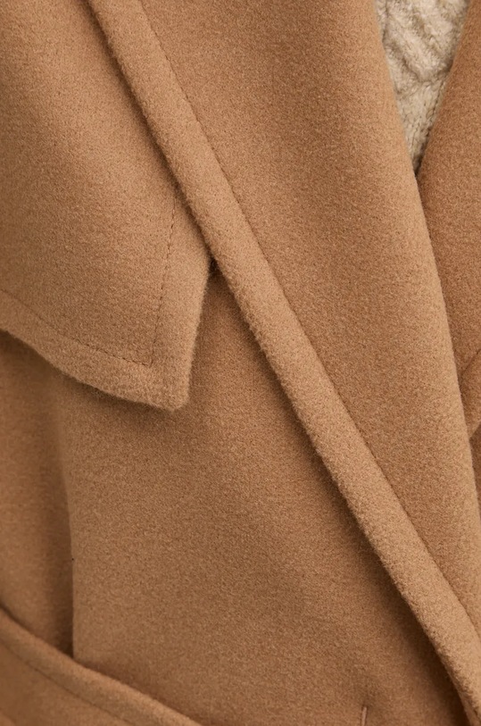 Kabát s prímesou vlny HUGO 50534348 hnedá