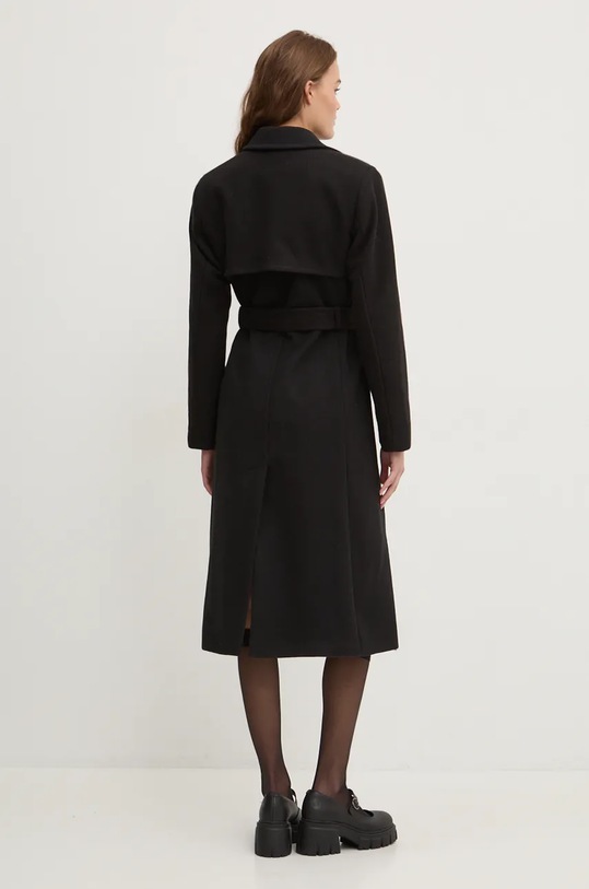 Παλτό από μείγμα μαλλιού HUGO 50534348 μαύρο AW24