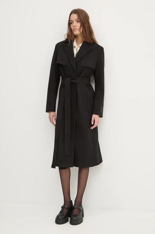 Ρούχα Παλτό από μείγμα μαλλιού HUGO 50534348 μαύρο