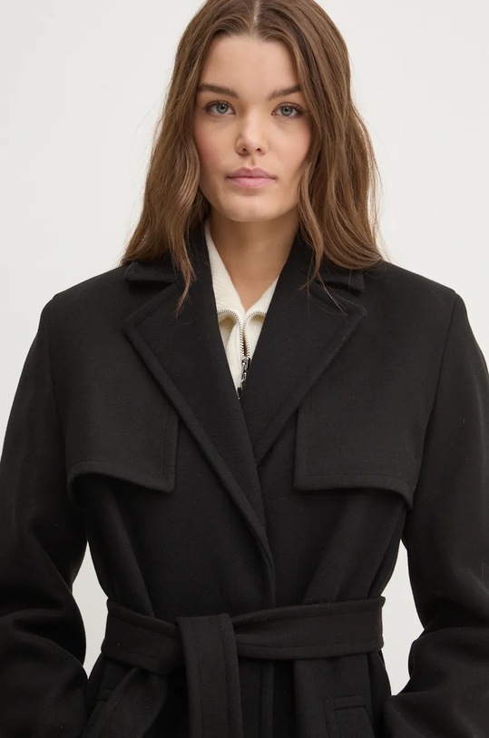 Παλτό από μείγμα μαλλιού HUGO μαύρο 50534348