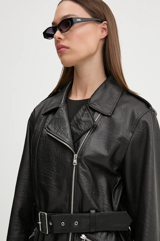 Usnjena biker jakna HUGO črna 50522746