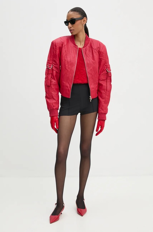 Gestuz geaca bomber de piele 10909838 rosu AW24