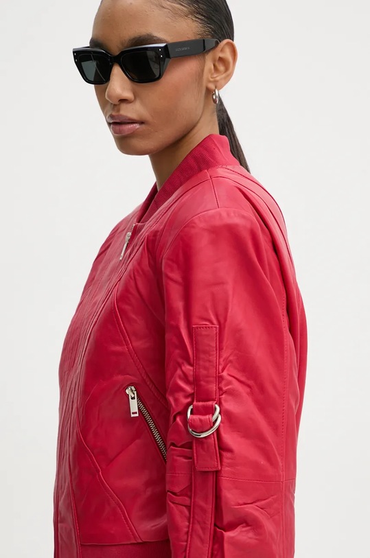 Gestuz geaca bomber de piele 10909838 rosu