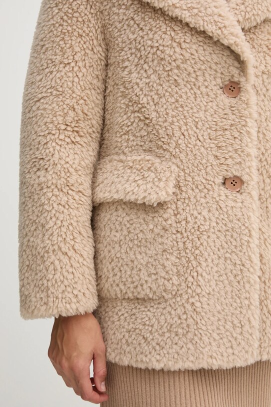 Пальто з домішкою вовни Sisley 24C7LN053 бежевий