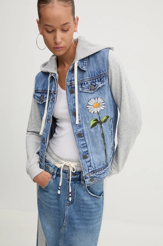 Μπουφάν Desigual BARCELO χωρίς κουκούλα μπλε 24WWED41