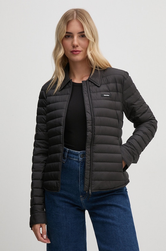 Péřová bunda Calvin Klein přechodné černá K20K207725