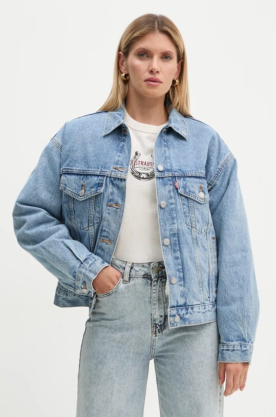Levi's kurtka jeansowa oversize niebieski A8747