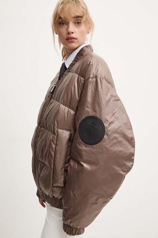 MMC STUDIO kurtka bomber puchowa LUKA bez kaptura brązowy LUKA.JACKET