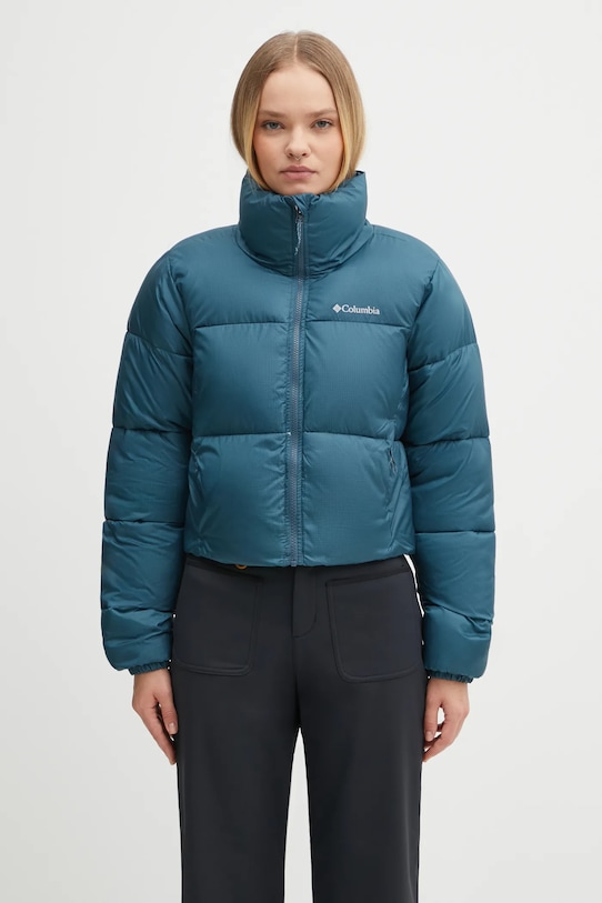 Columbia kurtka Puffect Colorblock bez kaptura turkusowy 2088501