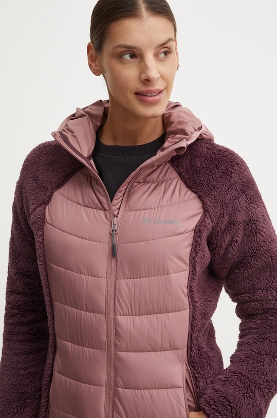 Αθλητικό μπουφάν Columbia Powder Lite Sherpa Hybrid ροζ 2089521