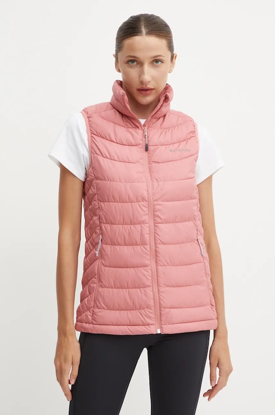 Športová vesta Columbia Powder Lite II jemné zateplenie ružová 2089561