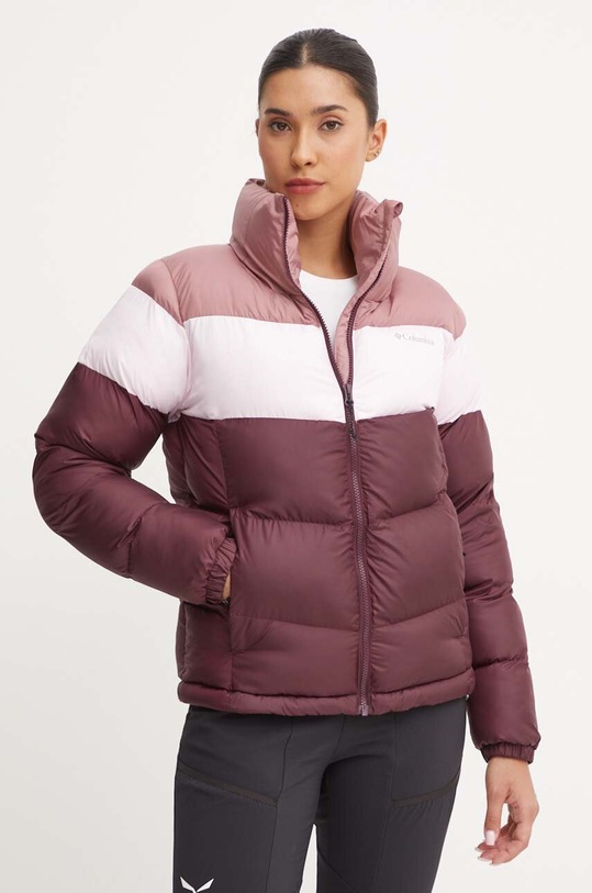 Bunda Columbia Puffect Colorblock s podšívkou burgundské 2088481