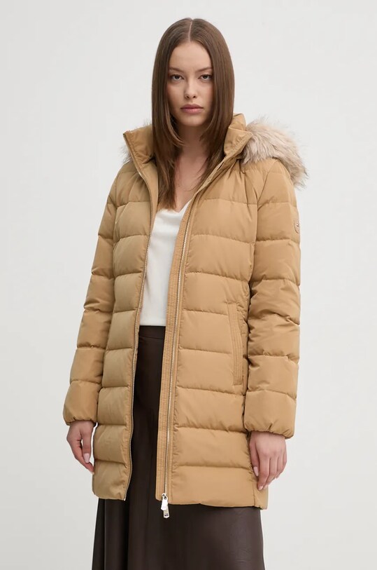 Пухова куртка Tommy Hilfiger з утепленням коричневий WW0WW43234