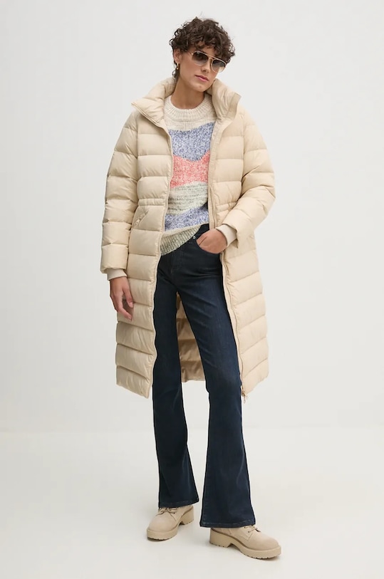 Μπουφάν με επένδυση από πούπουλα Tommy Hilfiger WW0WW43553 μπεζ AW24