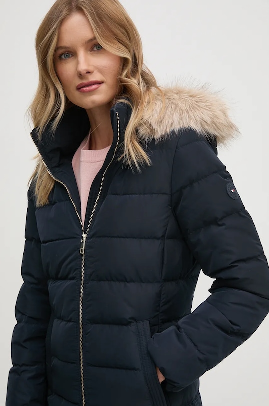 Péřová bunda Tommy Hilfiger námořnická modř WW0WW43601