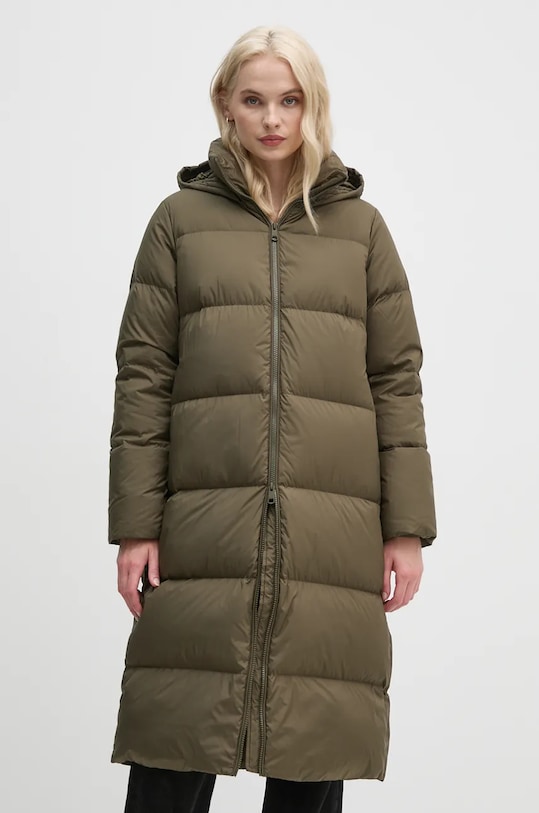 Péřová bunda Tommy Hilfiger s podšívkou zelená WW0WW43784