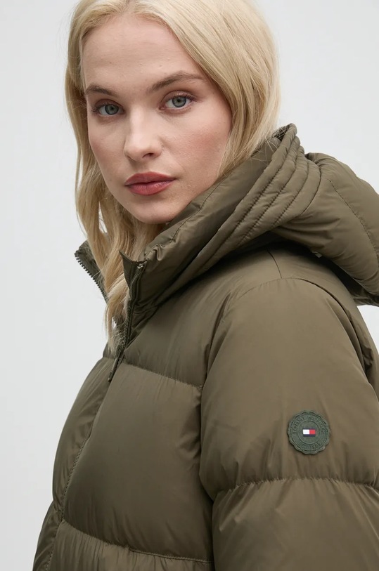 Péřová bunda Tommy Hilfiger zelená WW0WW43784
