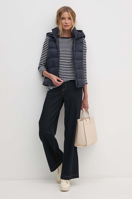 Péřová vesta Tommy Hilfiger WW0WW43582 námořnická modř AW24