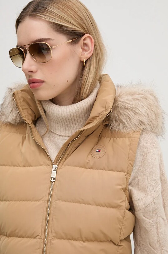 Tommy Hilfiger gilet in piuma marrone WW0WW43634