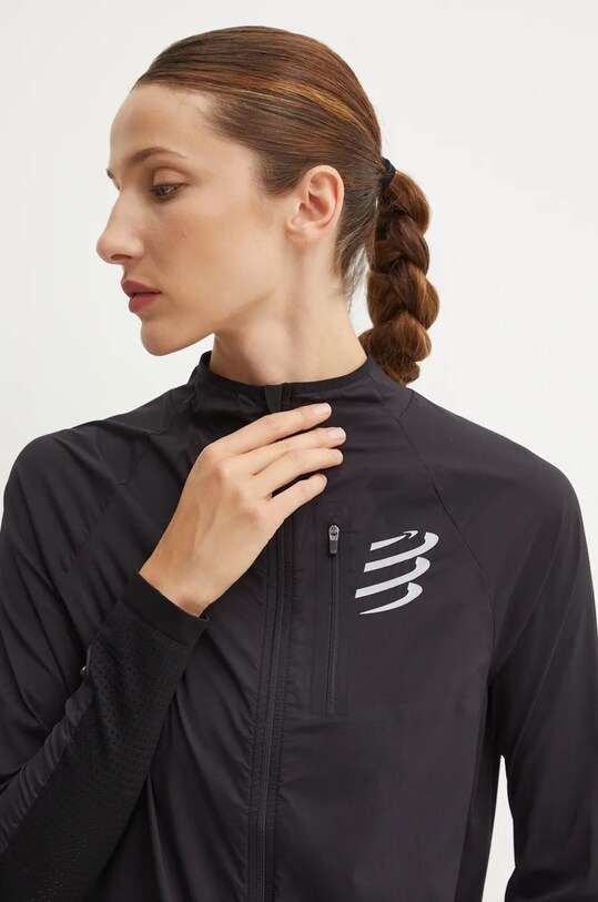 Compressport giacca antivento Hurricane nero AJVW142