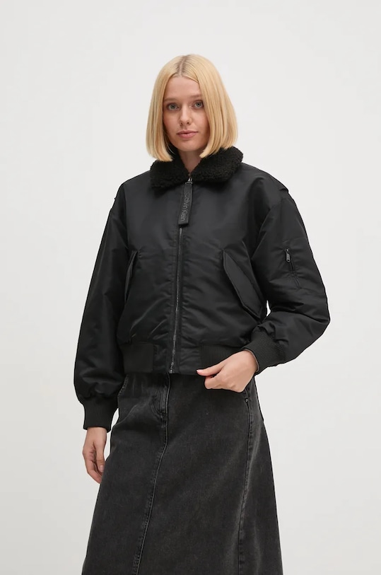 Calvin Klein Jeans kurtka bez kaptura czarny J20J224115