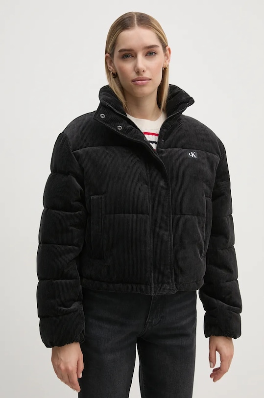 Μπουφάν με κορδόνι Calvin Klein Jeans άλλο μαύρο J20J224620