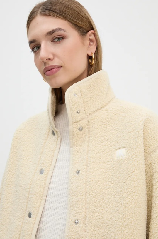 Поларен суичър Calvin Klein Jeans бежов J20J224928