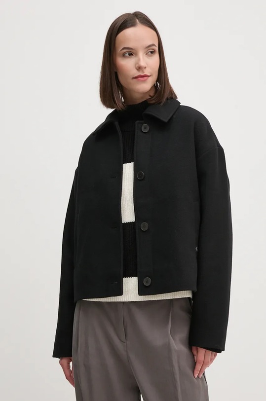 Calvin Klein Jeans palton de lana cu captuseala negru J20J224128