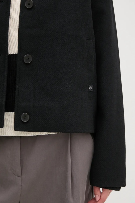 Calvin Klein Jeans palton de lana J20J224128 negru
