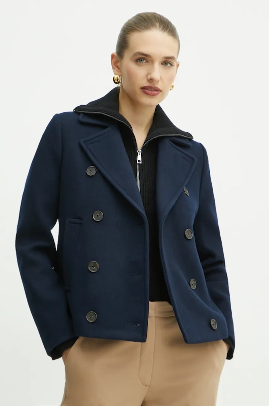 MICHAEL Michael Kors geaca de lana cu captuseala bleumarin MF420GJBQA