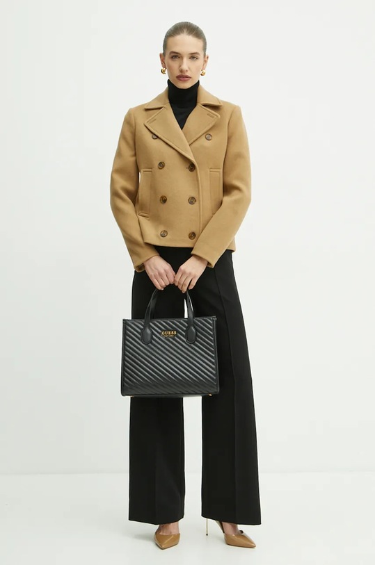 Vlněná bunda MICHAEL Michael Kors MF420GJBQA hnědá AW24