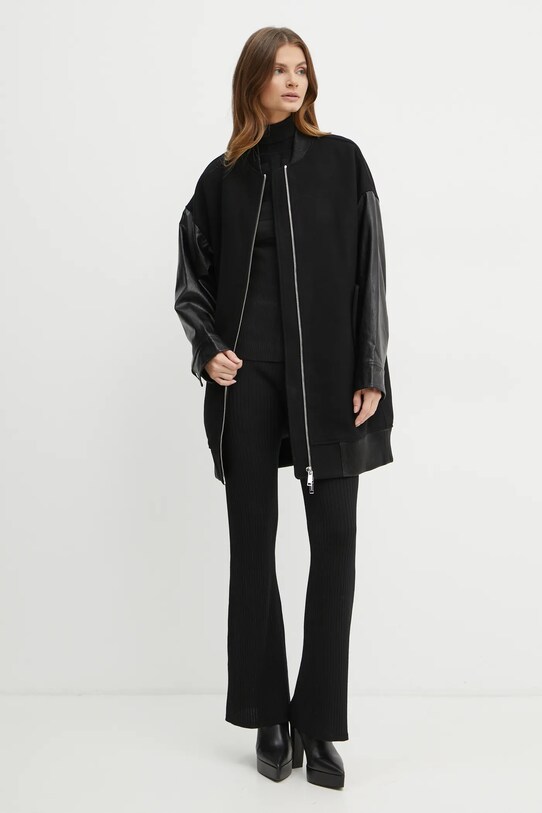 MICHAEL Michael Kors jacheta bomber din lana cu captuseala negru MF420FPBQA