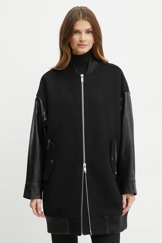 MICHAEL Michael Kors jacheta bomber din lana MF420FPBQA negru AW24