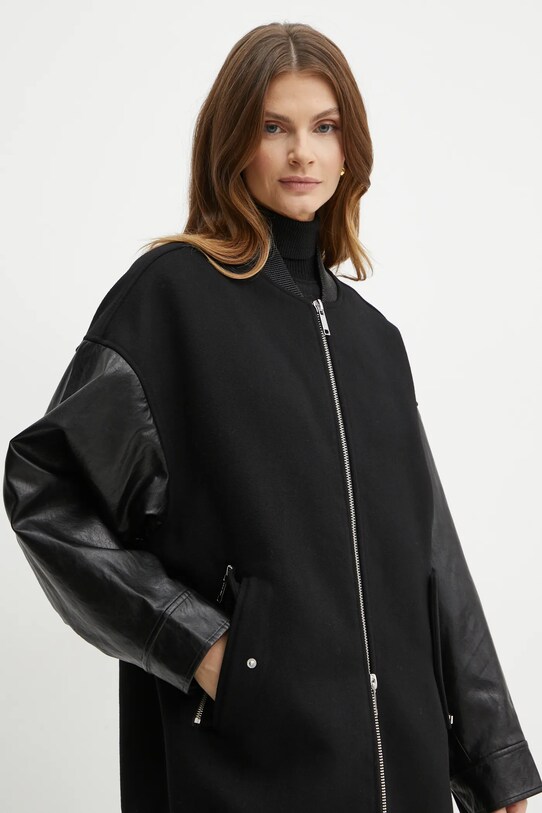 MICHAEL Michael Kors jacheta bomber din lana negru MF420FPBQA